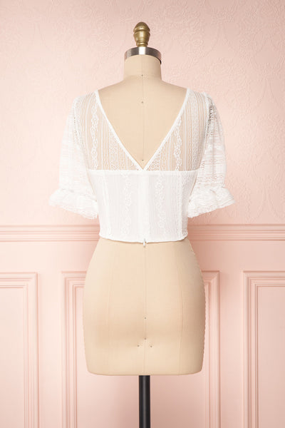 Nishio Bianca White Lace Crop Top | Boutique 1861 5