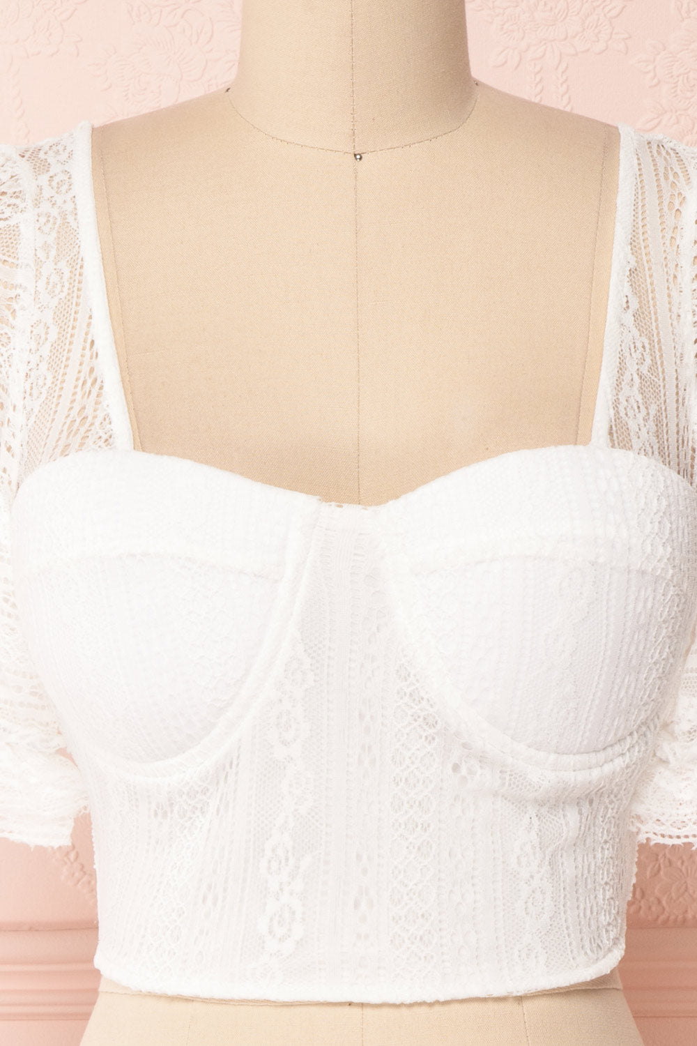 Nishio Bianca White Lace Crop Top | Boutique 1861 2