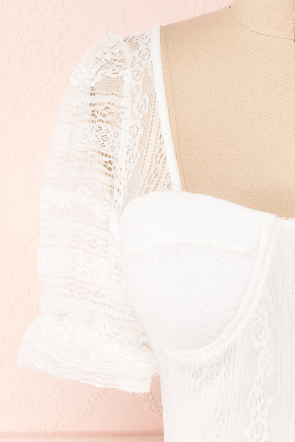 Nishio Bianca White Lace Crop Top | Boutique 1861 7