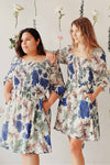 Njord | Short Floral Dress w/ 3/4 Sleeves on model