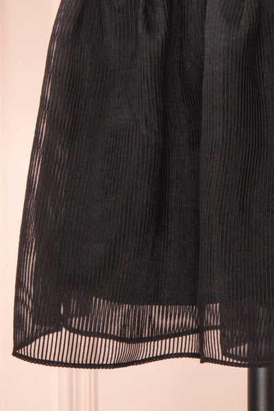 Nohemy Black Puffy Sleeve Wrap Dress | Boutique 1861 bottom