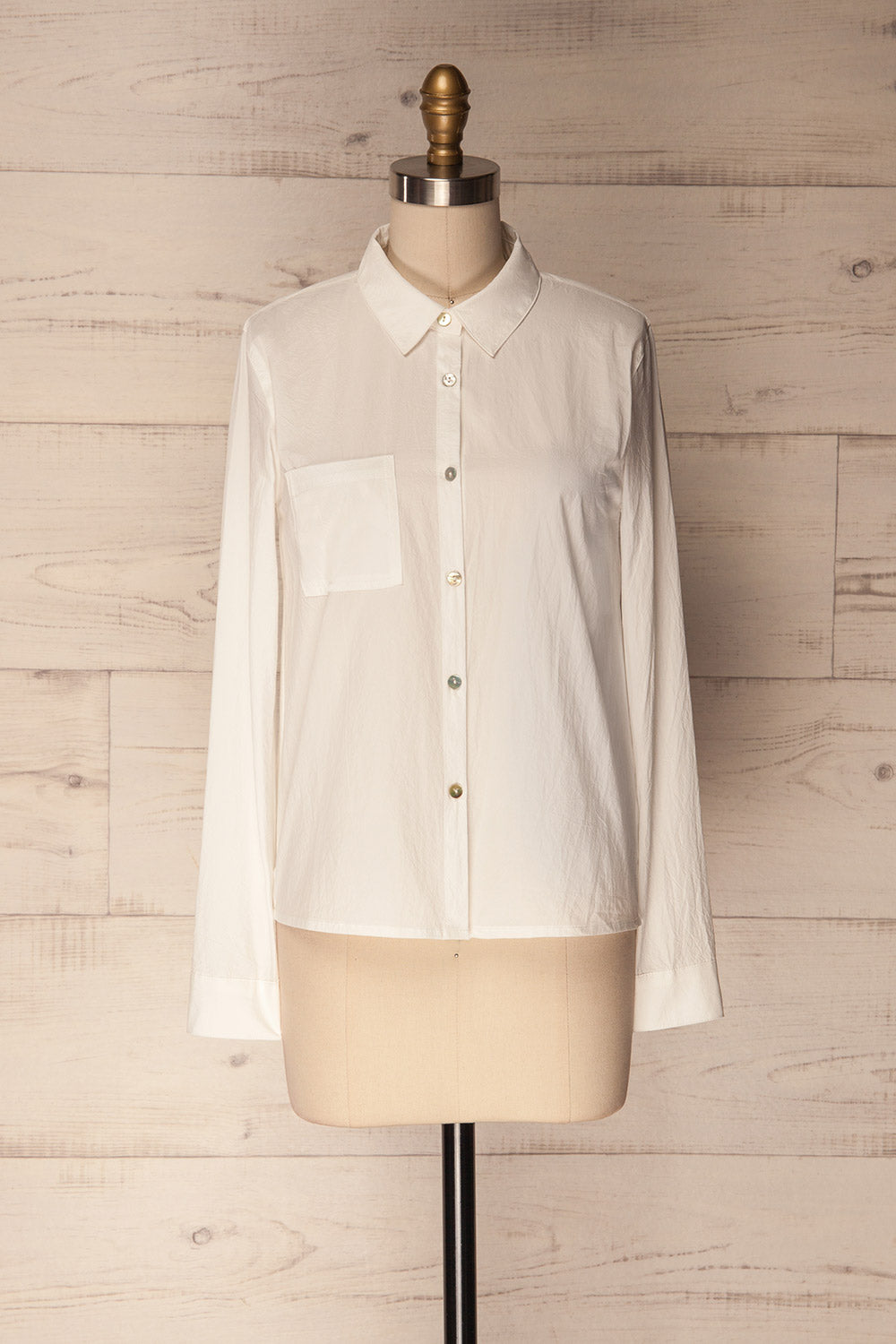 Nokere Ivory Long Sleeved Crinkled Shirt | La Petite Garçonne 1