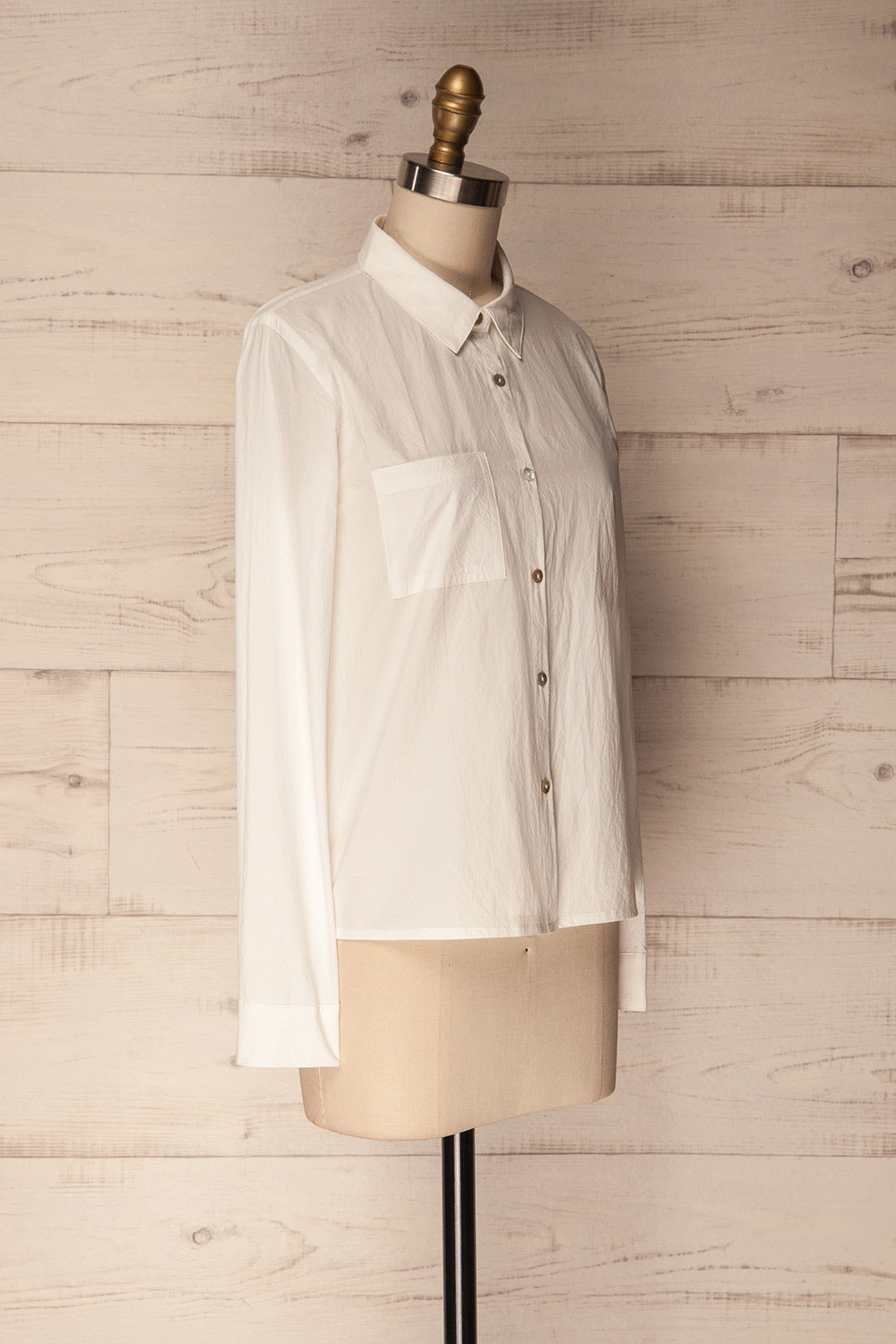 Nokere Ivory Long Sleeved Crinkled Shirt | La Petite Garçonne 4