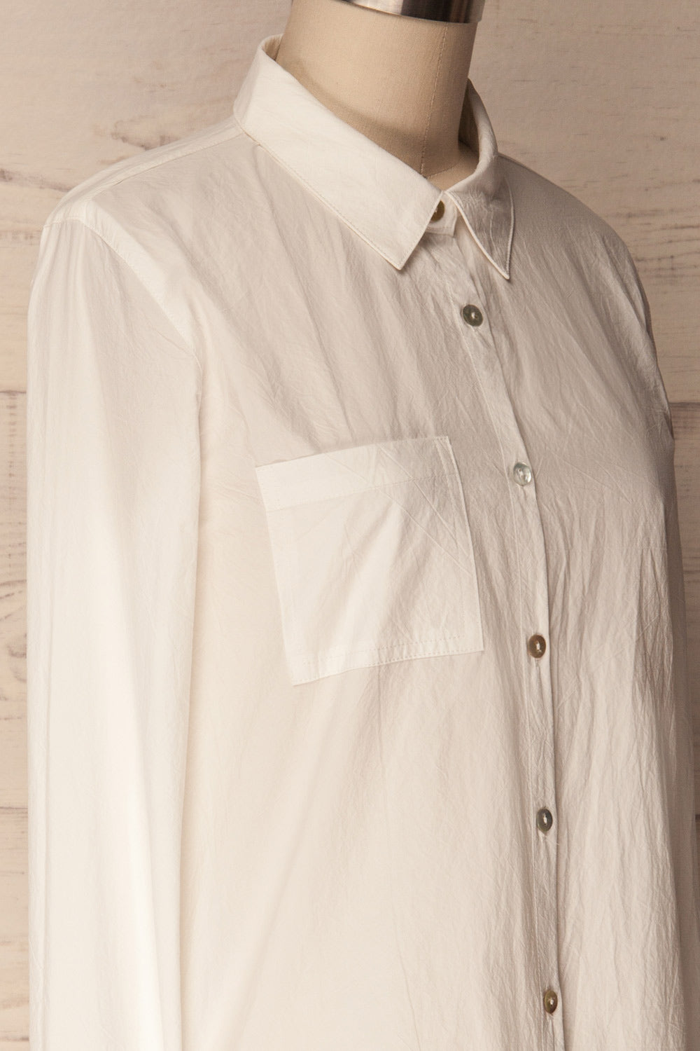 Nokere Ivory Long Sleeved Crinkled Shirt | La Petite Garçonne 5