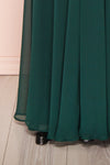 Norhai Émeraude Emerald Chiffon Off-Shoulder Gown | Boudoir 1861 bottom close-up