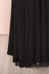 Norhai Noire Black Chiffon & Lace Off-Shoulder Gown | Boudoir 1861 bottom close-up