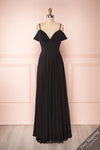 Norhai Noire Black Chiffon & Lace Off-Shoulder Gown | Boudoir 1861 front view