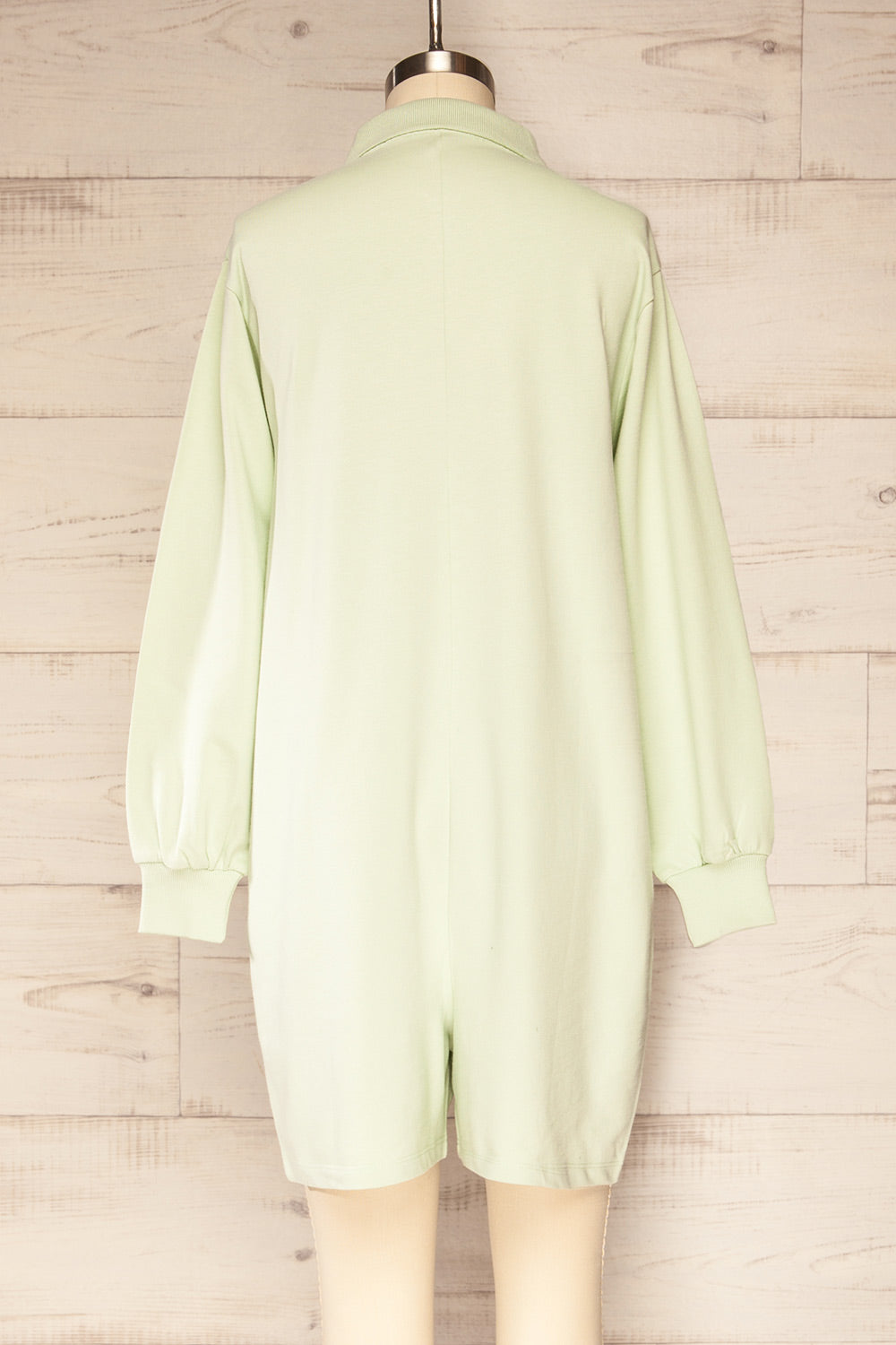 Nowa Mint Long sleeves polo jumpsuit | La petite garçonne back view 