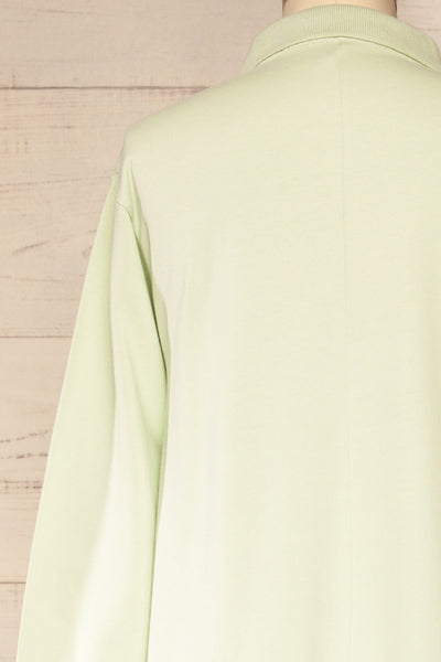 Nowa Mint Long sleeves polo jumpsuit | La petite garçonne back close-up
