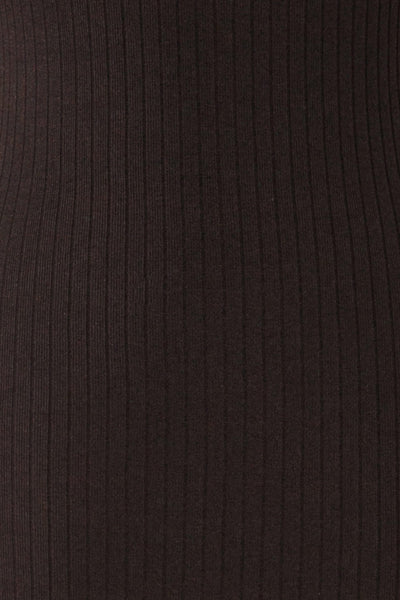 Nowe Black Fitted Midi Dress w/ Slit | La petite garçonne fabric