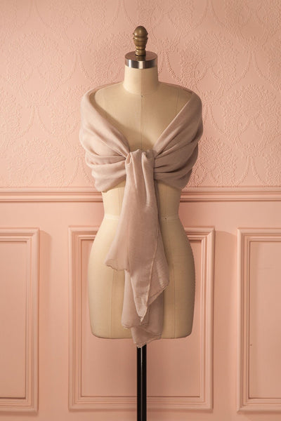 Nuancé Sable - Long beige solid scarf