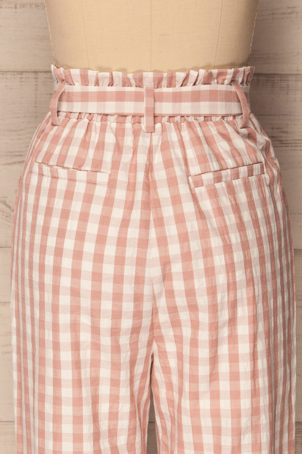 Nucice Blush & White Gingham High-Waisted Pants | La Petite Garçonne