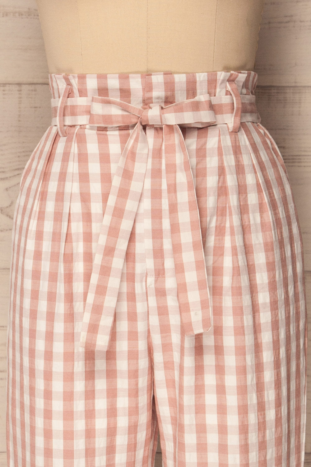 Nucice Blush & White Gingham High-Waisted Pants | La Petite Garçonne