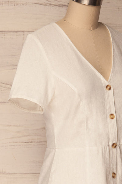 Nuoro Neige White Button-Up Peplum Shirt | La Petite Garçonne 4