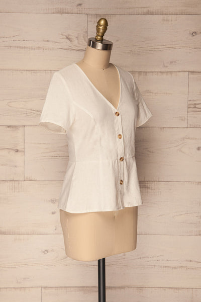 Nuoro Neige White Button-Up Peplum Shirt | La Petite Garçonne 3