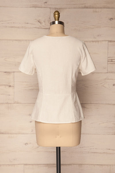 Nuoro Neige White Button-Up Peplum Shirt | La Petite Garçonne 5