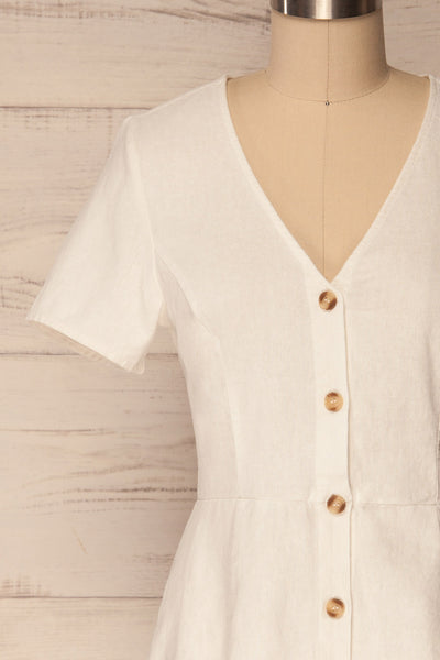 Nuoro Neige White Button-Up Peplum Shirt | La Petite Garçonne 2