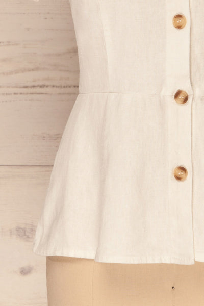 Nuoro Neige White Button-Up Peplum Shirt | La Petite Garçonne 7
