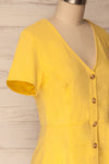 Nuoro Soleil Yellow Button-Up Peplum Shirt | La Petite Garçonne 4