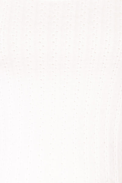 Nuova White Cotton Crop-Top w/ Puff Sleeves | La petite garçonne details