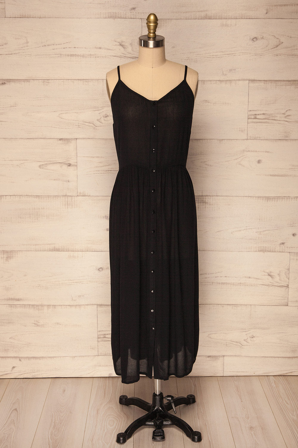 Nurop Night Black Midi Flare Dress | La Petite Garçonne