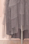 Nyssa Grey Layered Tulle Dress | Robe Grise | Boutique 1861 bottom close-up