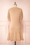 Ondine Sand Beige Knitted Fit & Flare Dress | Boutique 1861 back view