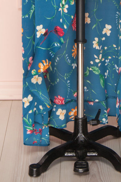 Octavie Blue Floral Maxi Dress w/ Frills | Boutique 1861 skirt