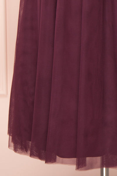 Odette Wine Burgundy Midi Tulle Dress | Boutique 1861 bottom