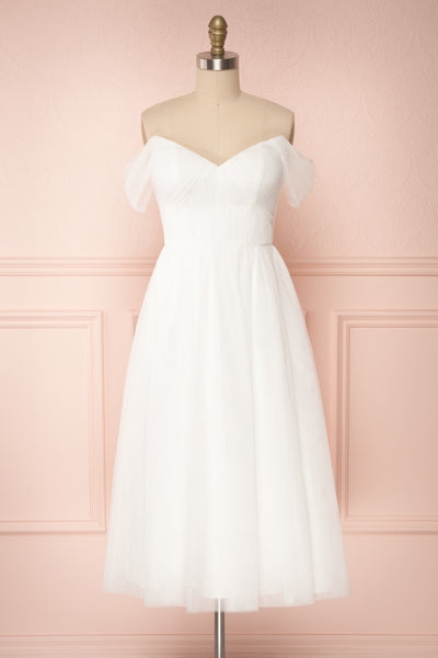 Odette White Midi Tulle Dress | Boudoir 1861 bottom
