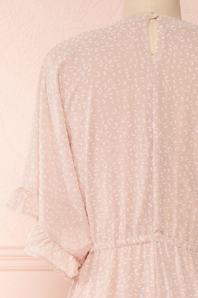 Odyssee Light Pink Patterned Maxi Dress | Boutique 1861 back close-up