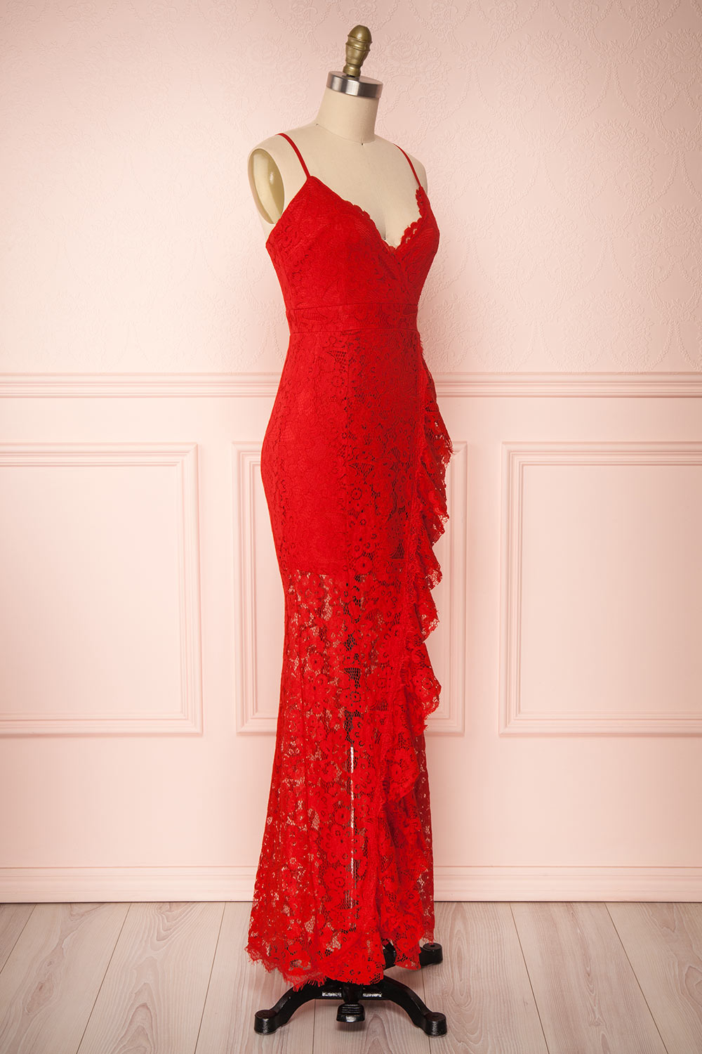 Ogaki Red Lace Mermaid Gown | Boutique 1861 3