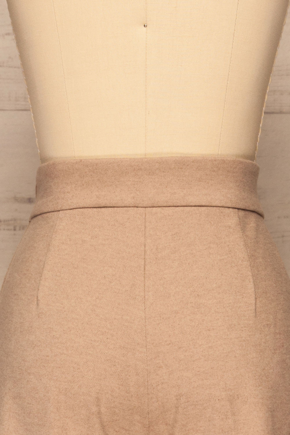 Ohrid Beige Wide Leg Cropped Pants | La petite garçonne  back close-up