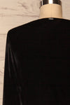 Olawa Black Long Sleeve Velvet Dress | La petite garçonne  back close up