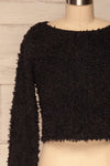 Olbia Black Fuzzy Knit Sweater | La Petite Garçonne front close-up