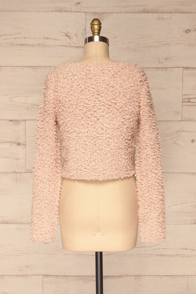 Olbia Pink Fuzzy Knit Sweater | La Petite Garçonne back view