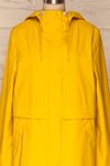 Oldham Yellow Matte Raincoat | La Petite Garçonne front close up