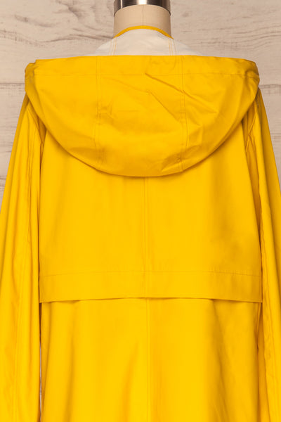 Oldham Yellow Matte Raincoat | La Petite Garçonne back close up
