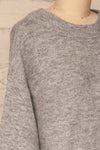 Oleksandra Grey Knit Sweater with Lace-Up Back | La Petite Garçonne side close-up