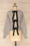 Oleksandra Grey Knit Sweater with Lace-Up Back | La Petite Garçonne back view
