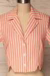 Olesno Orange Striped Button-Up Crop Top | La Petite Garçonne 2