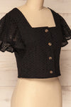 Olhao Black Lace Button-Up Crop Top | La Petite Garçonne 4