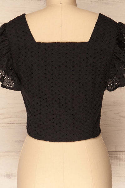 Olhao Black Lace Button-Up Crop Top | La Petite Garçonne 6