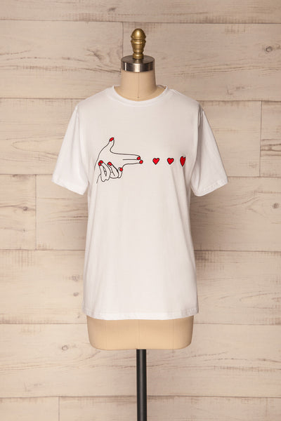Olmen Cloud White Embroidered T-Shirt | La Petite Garçonne