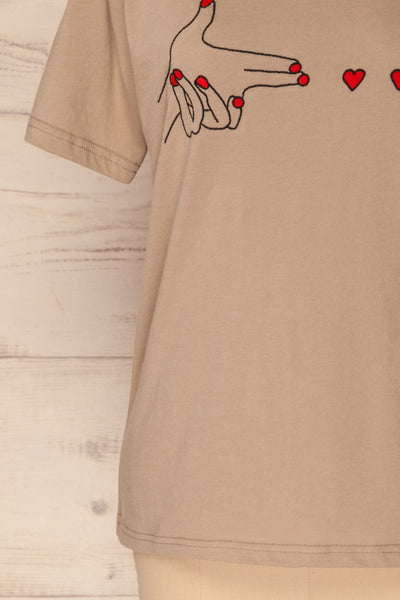 Olmen Sand Beige Embroidered T-Shirt | La Petite Garçonne 7