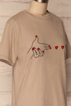 Olmen Sand Beige Embroidered T-Shirt | La Petite Garçonne 4