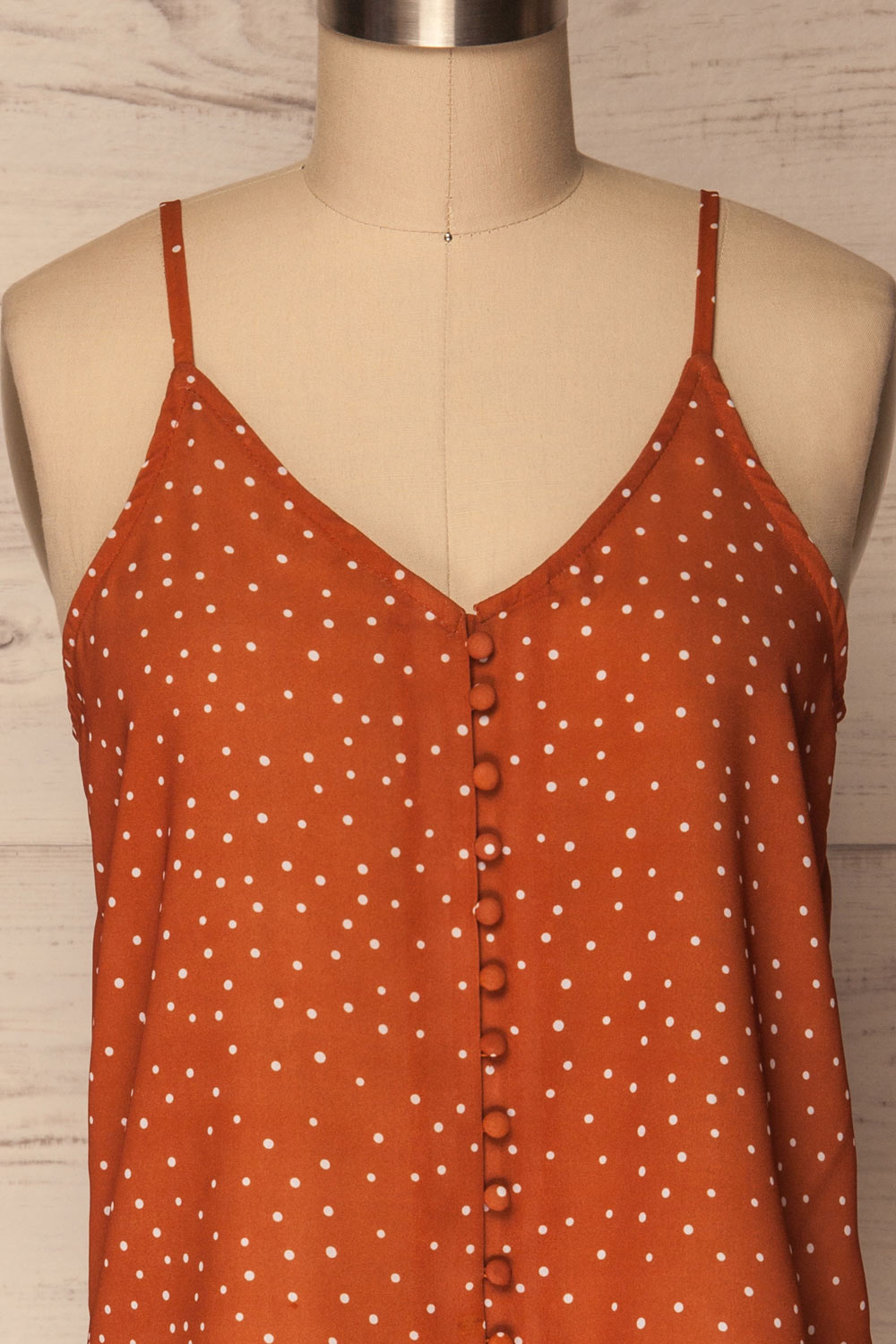 Olocau Orange & White Polkadot Button-Up Camisole | La Petite Garçonne 2