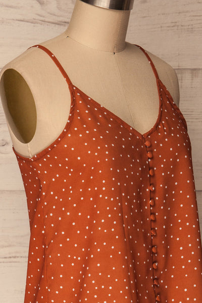 Olocau Orange & White Polkadot Button-Up Camisole | La Petite Garçonne 4