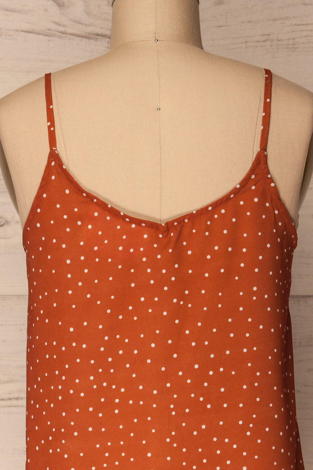 Olocau Orange & White Polkadot Button-Up Camisole | La Petite Garçonne 6