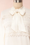 Olympa Ivory Blouse | Chemisier Ivoire front close up | Boutique 1861